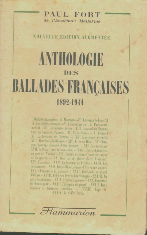 Livrenpoche : Anthologie des ballades françaises 1897-1920 - Paul Fort - Livre