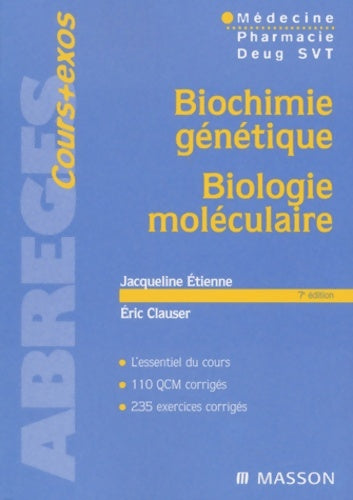 Livrenpoche : Biochimie génétique biologie moléculaire 7e édition - Jacqueline Etienne - Livre