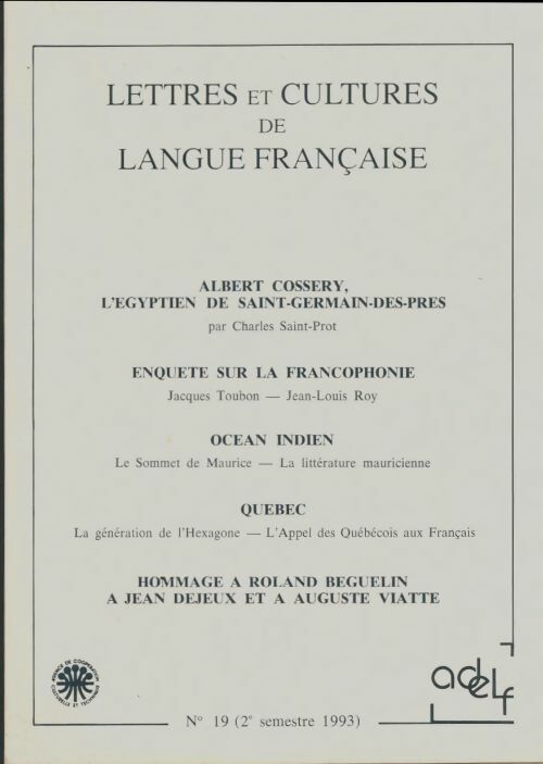 Livrenpoche : Lettres et culture de langue française n°19 - Collectif - Livre