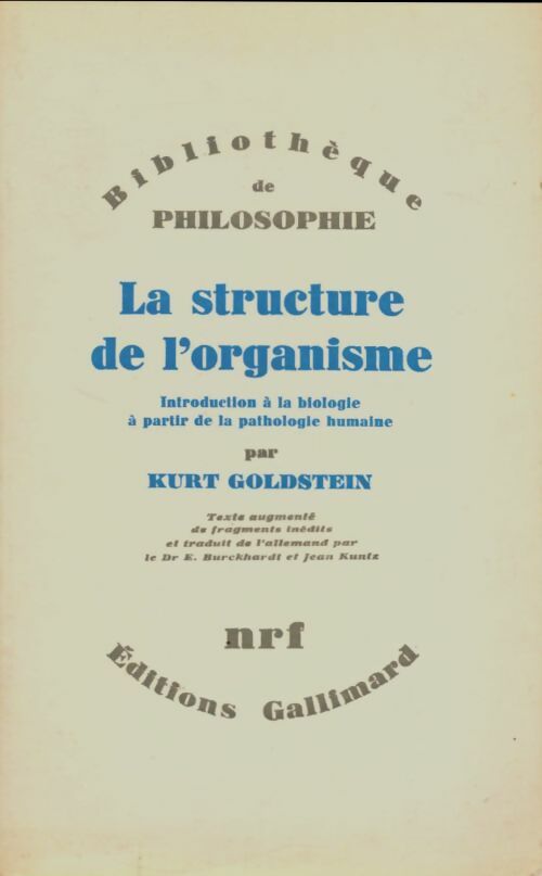 Livrenpoche : La structure de l'organisme - Kurt Goldstein - Livre