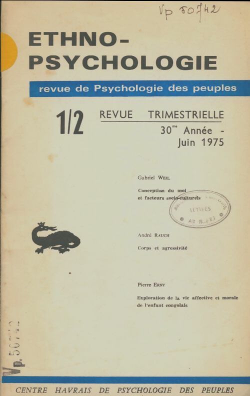 Livrenpoche : Ethno-psychologie n°1/2 - Collectif - Livre