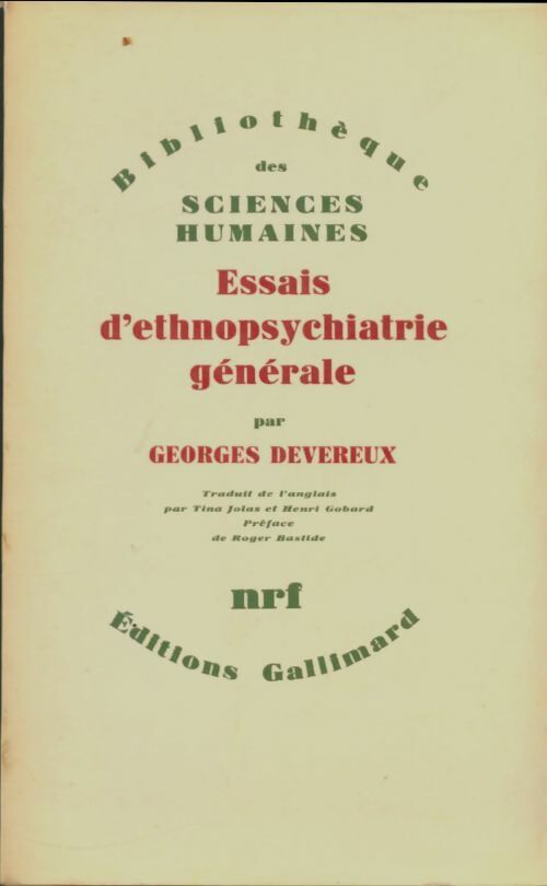 Livrenpoche : Essais d'ethnopsychiatrie générale - Georges Devereux - Livre