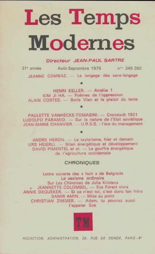Livrenpoche : Les temps modernes n°349-350 - Collectif - Livre