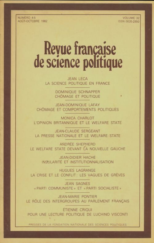 Livrenpoche : Revue française de science politique n°4-5 - Collectif - Livre