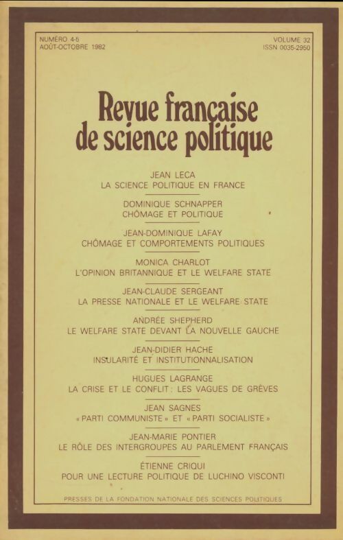 Revue française de science politique n°4-5 - Collectif -  Revue française de science politique - Livre