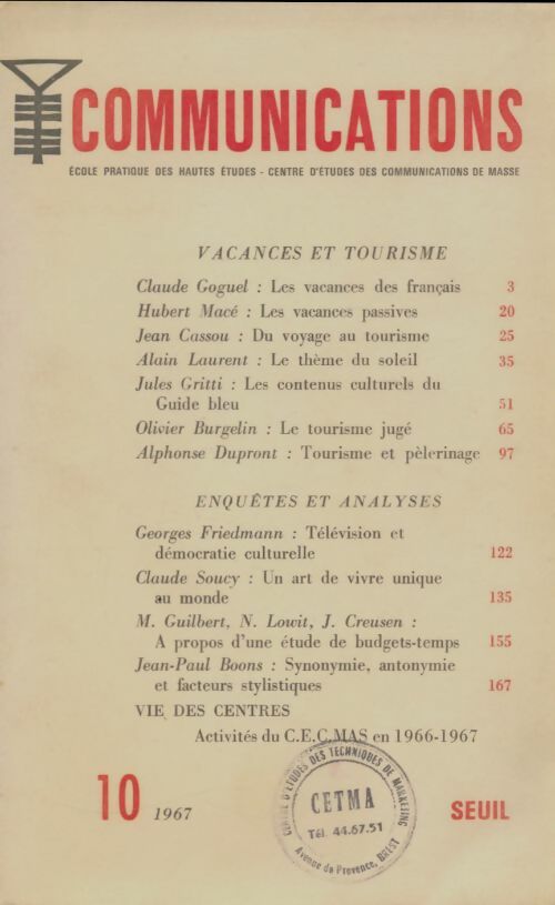 Livrenpoche : Communications n°10 - Collectif - Livre