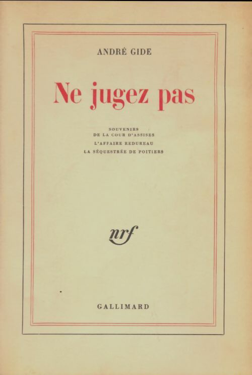 Livrenpoche : Ne jugez pas - André Gide - Livre