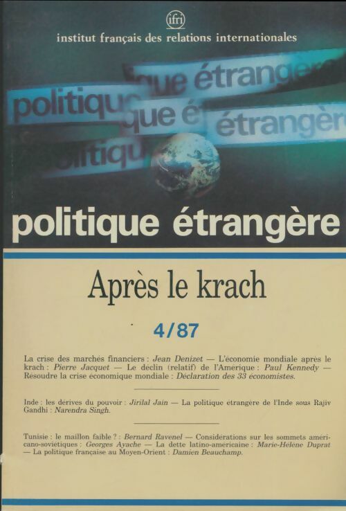 Livrenpoche : Politique étrangère n°4/87 - Collectif - Livre