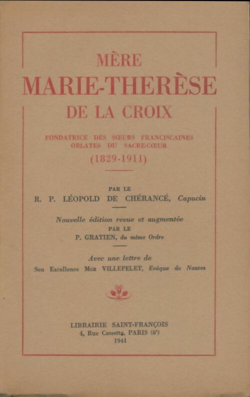Livrenpoche : Mère Marie-Thérèse de la Croix - Leopold De Chérancé - Livre