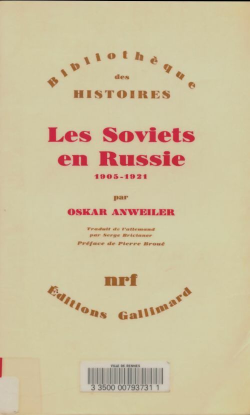 Livrenpoche : Les Soviets en Russie - Oskar Anweiler - Livre