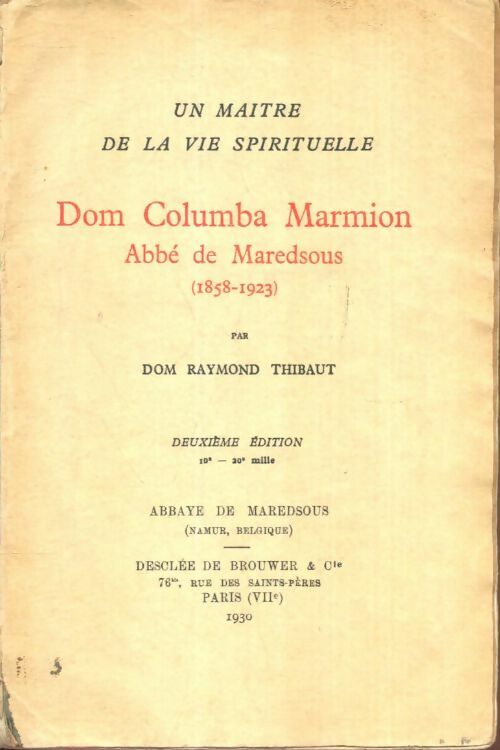 Livrenpoche : Dom Columba Marmion - Dom Raymond Thibaut - Livre