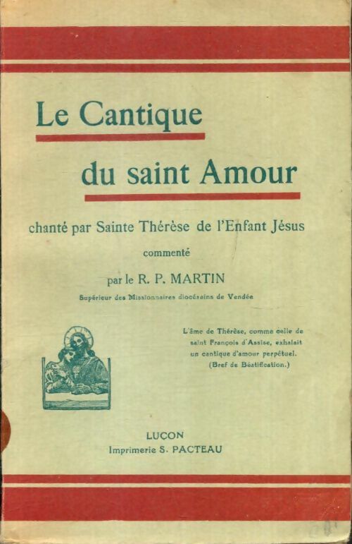 Livrenpoche : Le cantique du saint Amour - R. P. Martin - Livre
