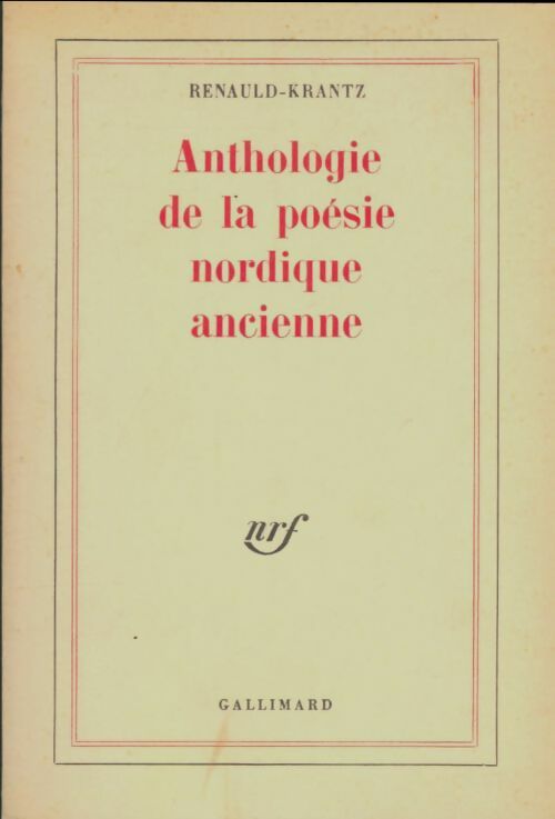 Livrenpoche : Anthologie de la poésie nordique ancienne - Renauld-Krantz - Livre