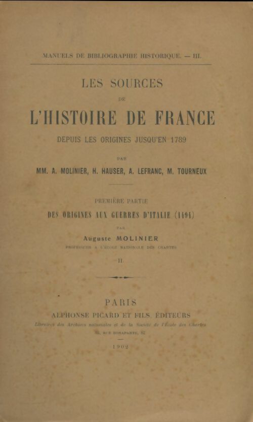 Livrenpoche : Les sources de l'histoire de France Tome I - Collectif - Livre