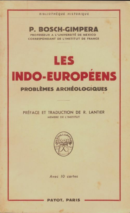 Livrenpoche : Les indo-européens - P Bosch-Gimpera - Livre