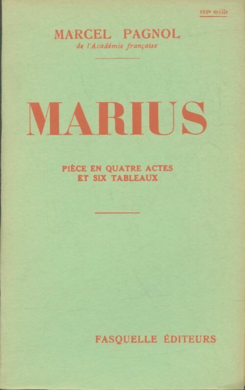 Livrenpoche : Marius - Marcel Pagnol - Livre