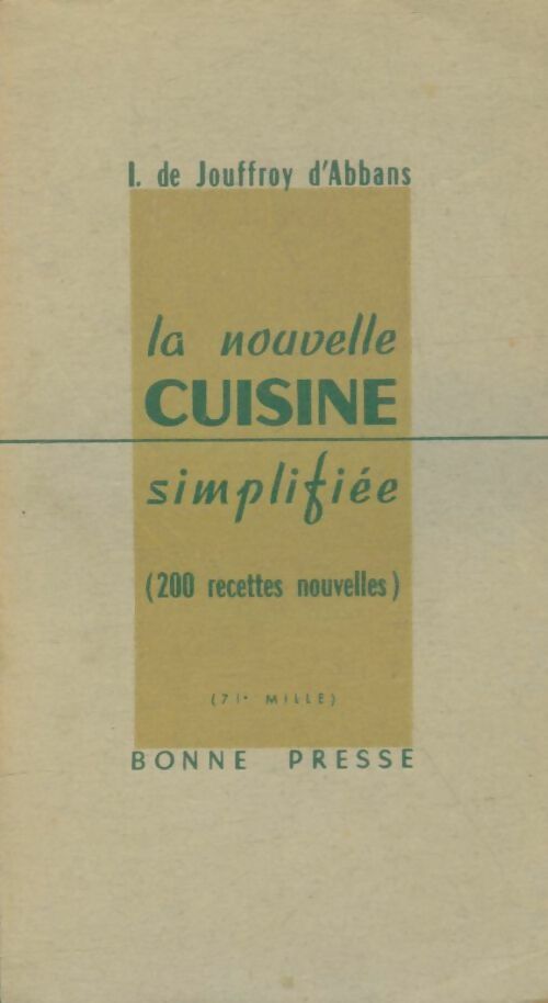 Livrenpoche : La nouvelle cuisine simplifiée - Isabelle De Jouffroy D'Abbans - Livre
