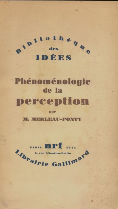 Livrenpoche : Phénoménologie de la perception - Maurice Merleau-Ponty - Livre