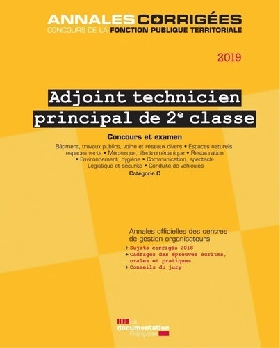 Livrenpoche : Adjoint technique principal de 2e classe 2019 - Concours et examen catégorie c - Centre Interdépartemental De Gestion De La Petite Couronne De La Région Ile De France (CIGPC) - Livre