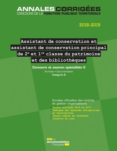 Livrenpoche : Assistant de conservation principal du patrimoine - Centre Interdépartemental De Gestion De La Petite Couronne De La Région Ile De France (CIGPC) - Livre