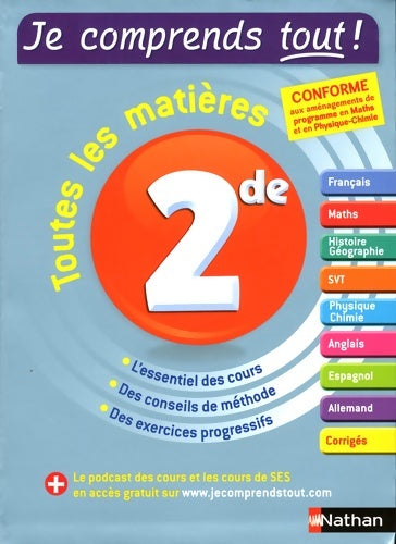 Livrenpoche : Je comprends tout ! Toutes les matières Seconde - Christian Camara - Livre
