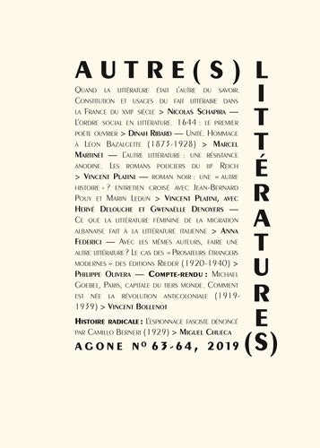 Livrenpoche : Agone 63 : Autre - Collectif - Livre