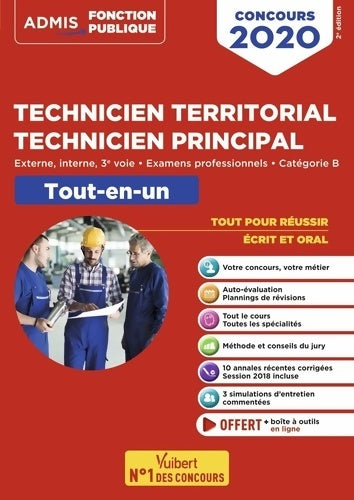Livrenpoche : Concours Technicien territorial - Technicien principal - Catégorie B - Tout-en-un : Externe interne 3e voie examens professionnels - Concours 2020 - Pierre CREPEAUX - Livre