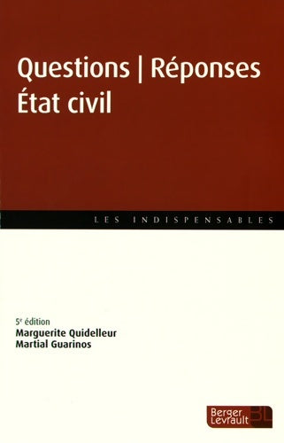 Livrenpoche : QUESTIONS réponses état CIVIL 5E ED - Renaudie Olivier - Livre