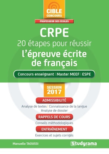 Livrenpoche : CRPE - Admissibilité - épreuve de français - Manuelle Taoussi - Livre