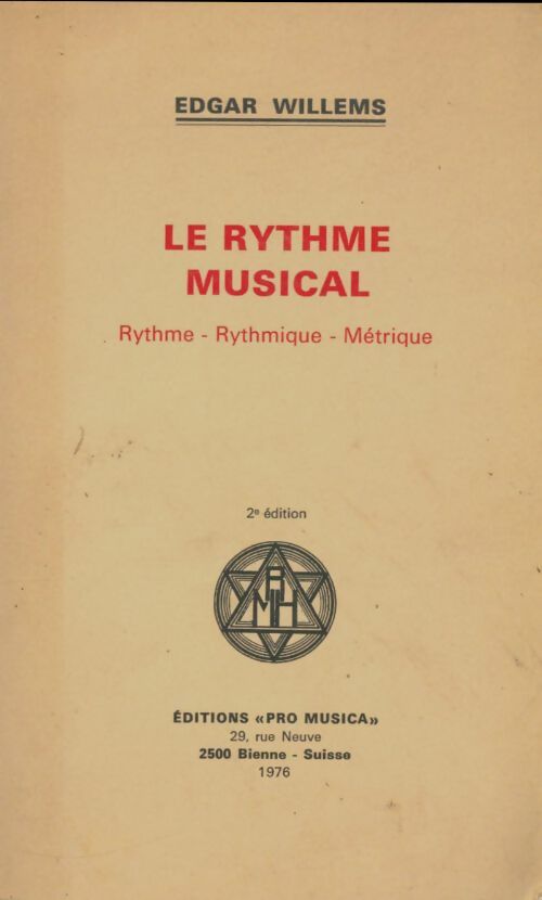 Livrenpoche : Le rythme musical - Edgar Willems - Livre