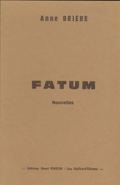 Livrenpoche : Fatum - Anne Brière - Livre