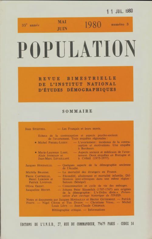 Livrenpoche : Population 35e année n°3 - Collectif - Livre