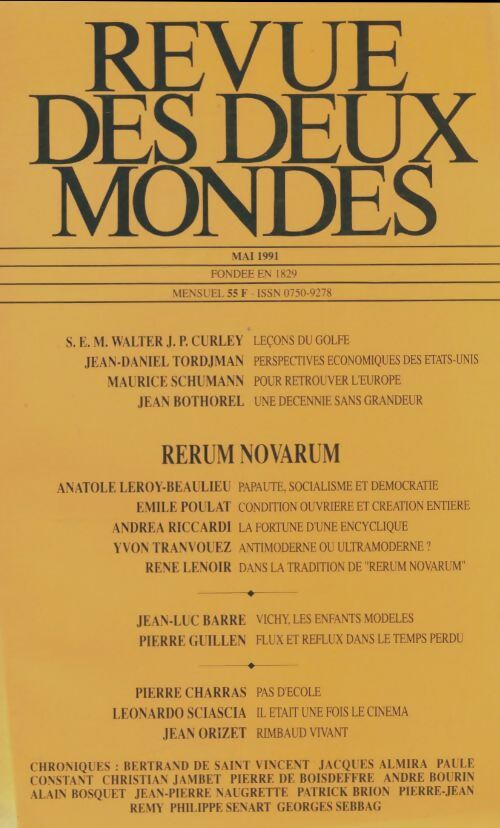 Livrenpoche : Revue des deux mondes mai 1991 - Collectif - Livre