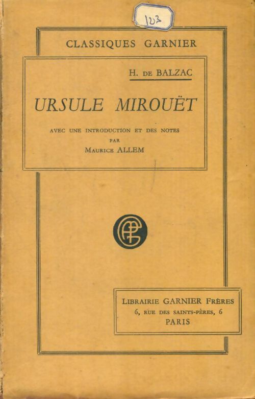 Livrenpoche : Ursule Mirouët - Honoré De Balzac - Livre