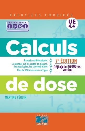Livrenpoche : Calculs de dose : Exercices corrigés - Martine Péguin - Livre