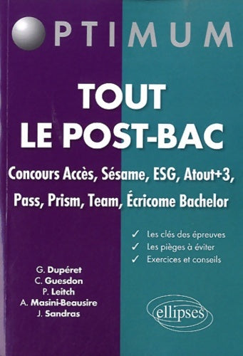 Livrenpoche : Tout le post-bac : Concours accès sésame ESG atout+3 pass prism team ecricome bachelor - Julien Sandras - Livre