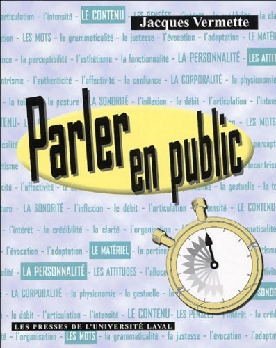 Livrenpoche : Parler en public - Jacques Vermette - Livre