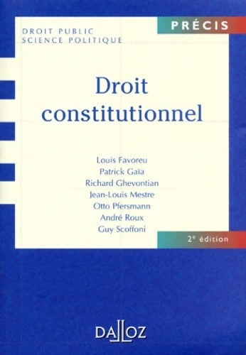 Livrenpoche : Droit constitutionnel - Louis Favoreu - Livre