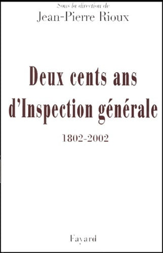 Livrenpoche : Bicentenaire de l'Inspection Académique - Jean-Pierre Rioux - Livre
