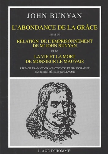 Livrenpoche : Abondance de la grace - John Bunyan - Livre