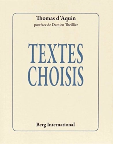 Livrenpoche : Textes choisis - Thomas D'Aquin - Livre