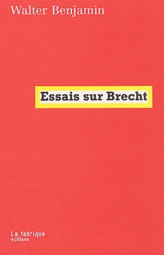 Livrenpoche : Essais sur Brecht - Walter Benjamin - Livre