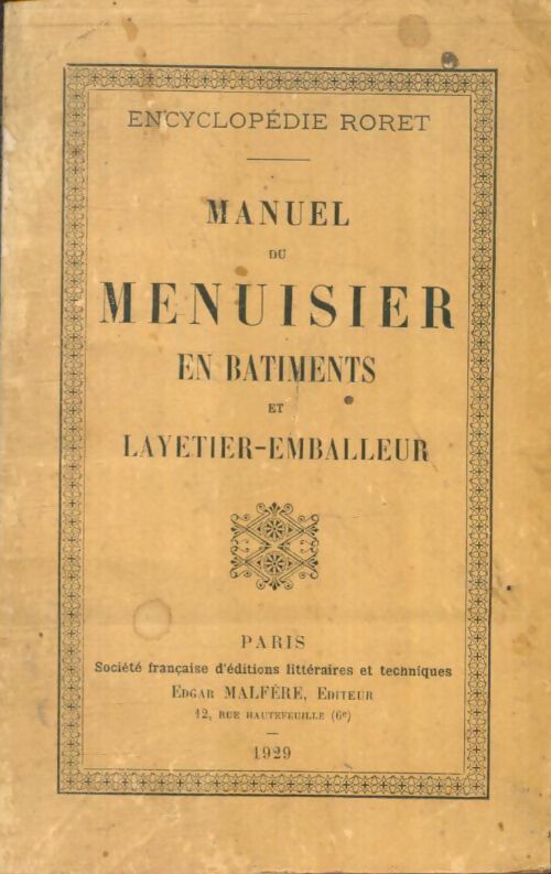 Livrenpoche : Manuel du menuisier en bâtiments - Nosban; Maigne - Livre