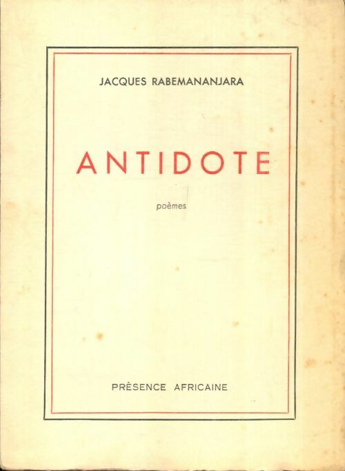Livrenpoche : Antidote - Jacques Rabemananjara - Livre