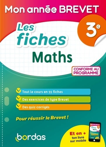 Livrenpoche : Mon Année Brevet Les fiches Maths 3e - Yann Gélébart - Livre