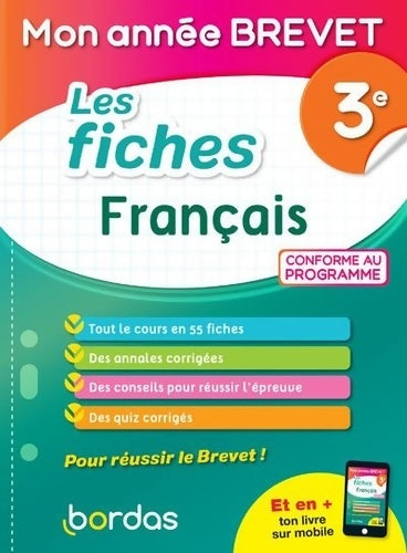Livrenpoche : Mon Année Brevet Les fiches Français 3e - Thomas Gargallo - Livre