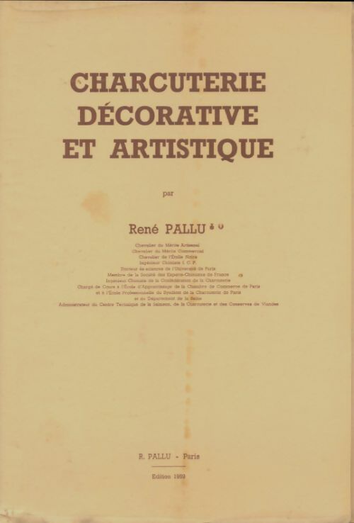 Livrenpoche : Charcuterie décorative et artiqtique - René Pallu - Livre