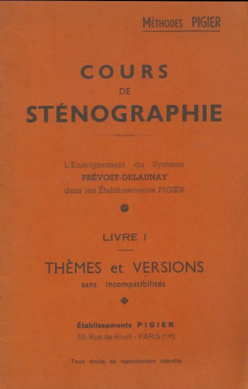 Livrenpoche : Cours de sténographie livre I - Collectif - Livre