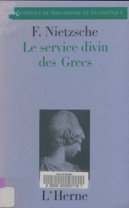 Livrenpoche : Le service divin des grecs - Friedrich Nietzsche - Livre