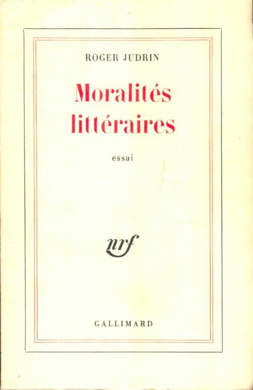 Livrenpoche : Moralités littéraires  - Roger Judrin - Livre